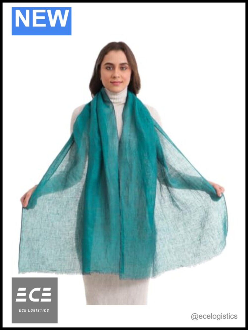 100% Pure Linen Scarf Stole Two Tone Melange Large Airy Breathable All Weather